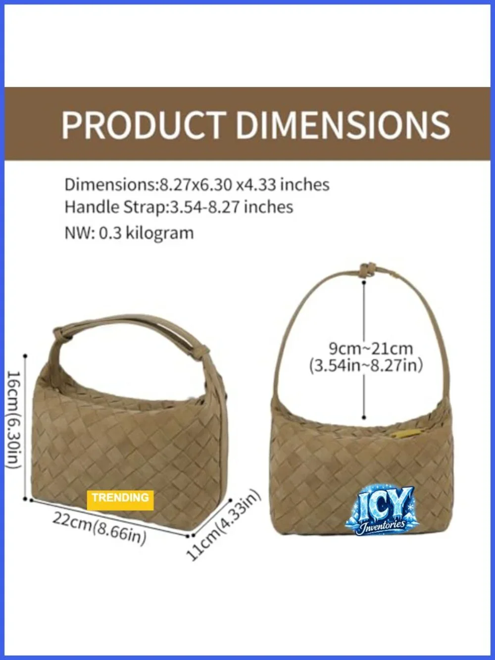 Faux Suede Woven Hobo Handbag Mini Shoulder Bag Adjustable Strap